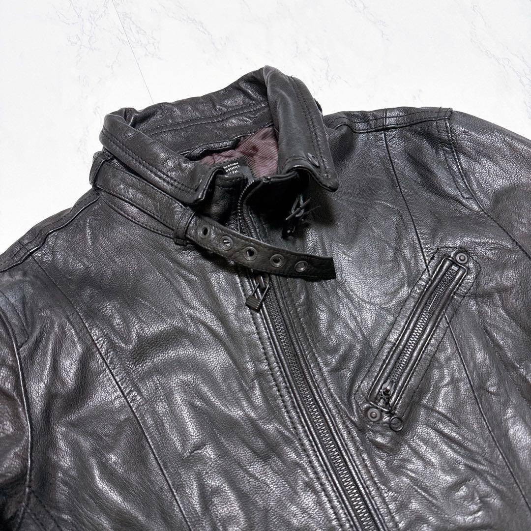 ニコルクラブフォーメン ゴートレザー レザージャケット 黒46