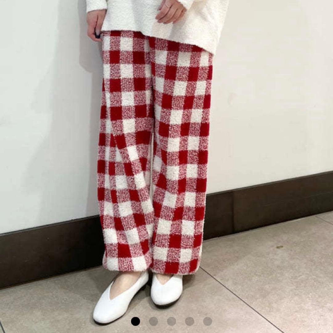 ジェラートピケ　3柄ジャガードロングパンツ　チェック