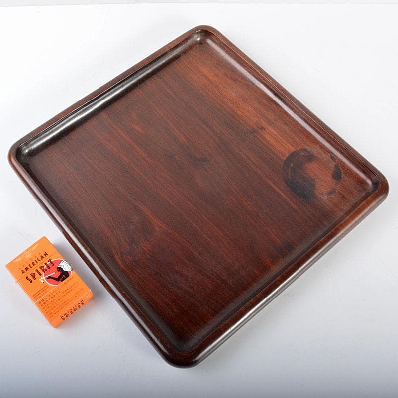 中国　唐木紫檀製　無垢刳り貫き　煎茶盆　香盆　M　R4359B