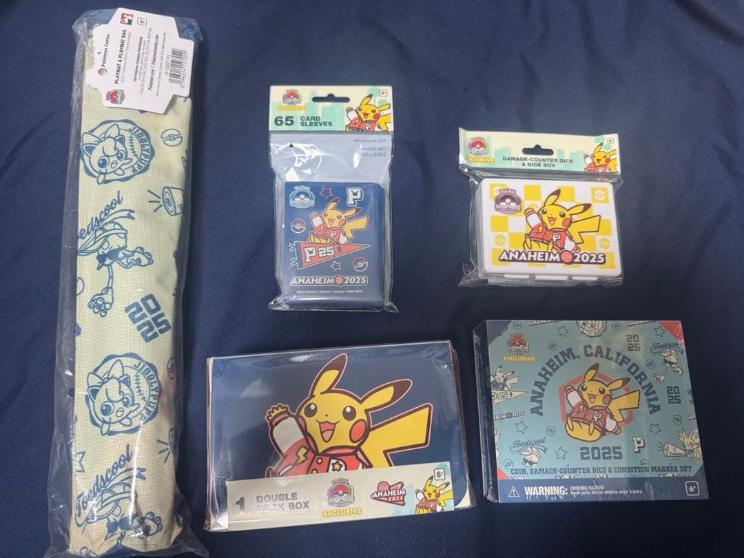 WCS 2025 スタジャンピカチュウ アナハイム ポケカサプライ5点セット