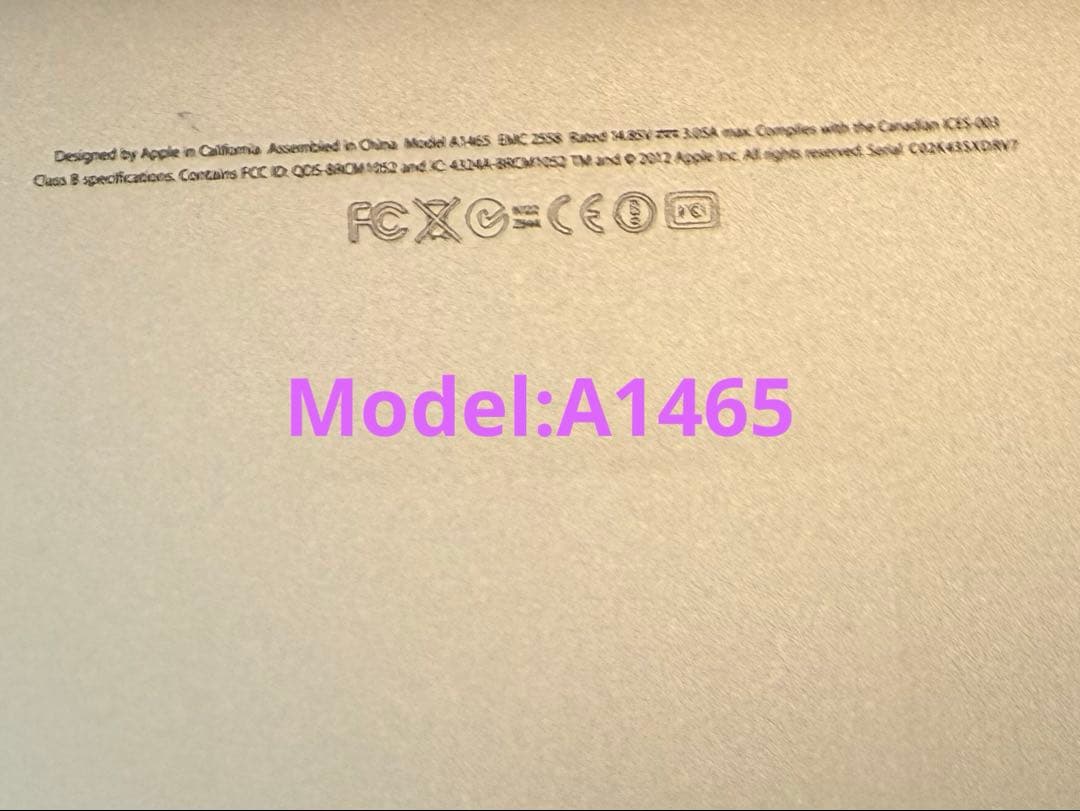 Apple Air A1465 シルバー 充電コード付き
