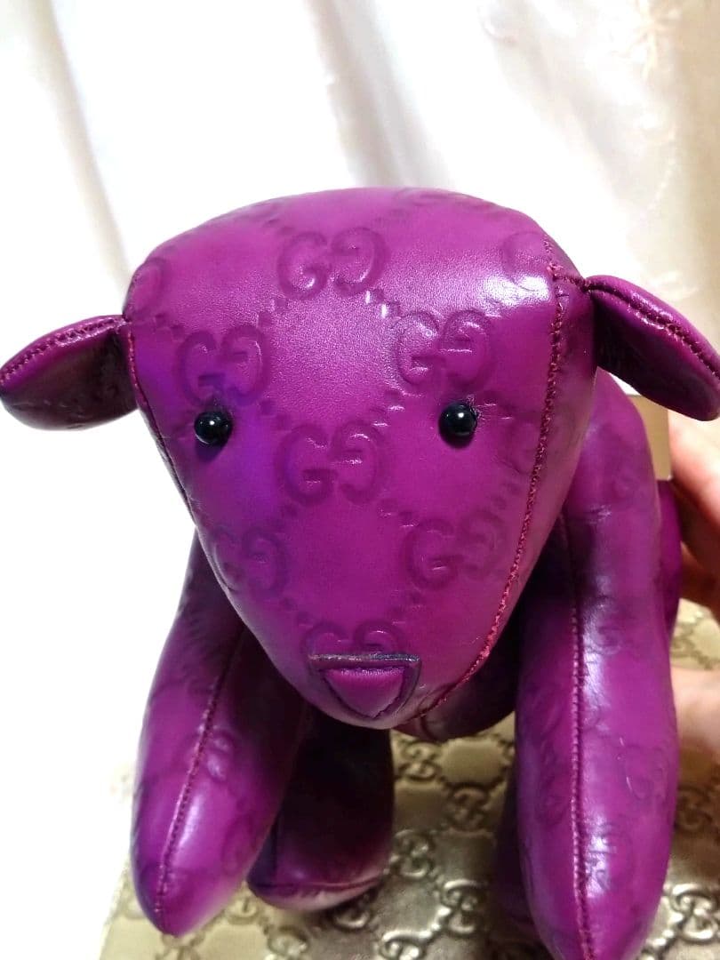 GUCCI　グッチGGシマ オール レザー　テディベア　ぬいぐるみ