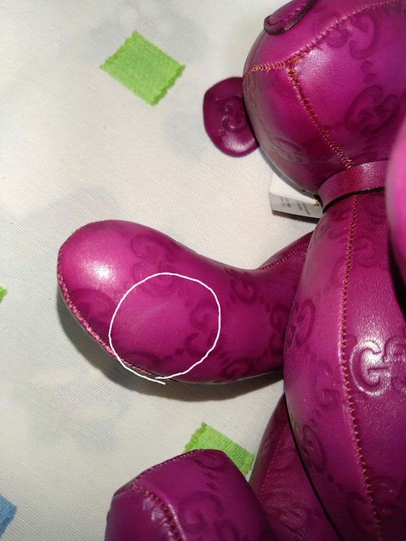 GUCCI　グッチGGシマ オール レザー　テディベア　ぬいぐるみ