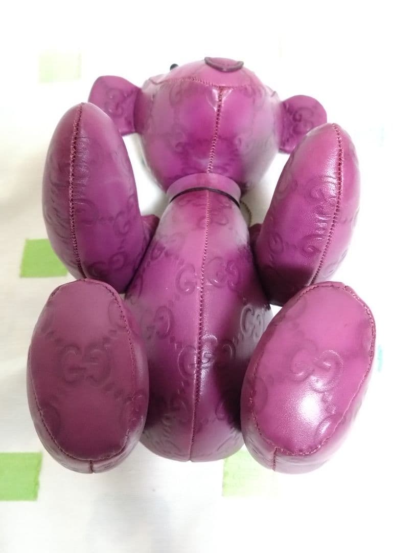 GUCCI　グッチGGシマ オール レザー　テディベア　ぬいぐるみ