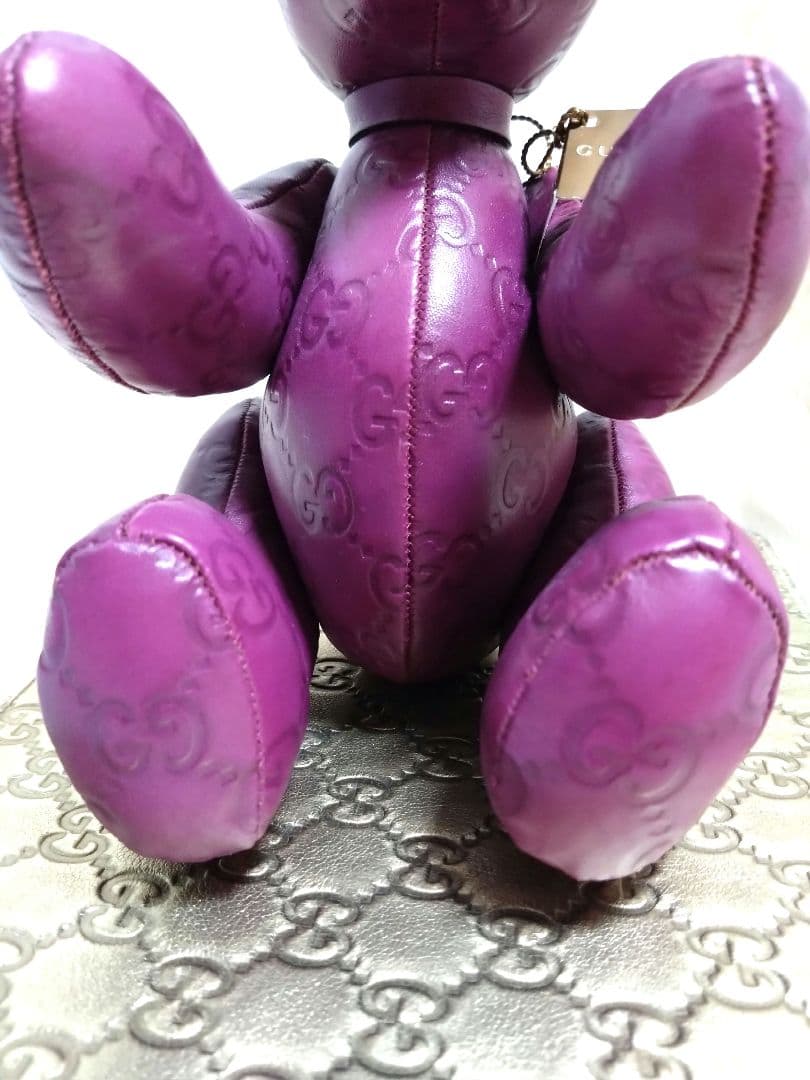 GUCCI　グッチGGシマ オール レザー　テディベア　ぬいぐるみ