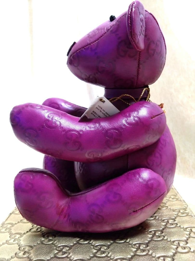 GUCCI　グッチGGシマ オール レザー　テディベア　ぬいぐるみ