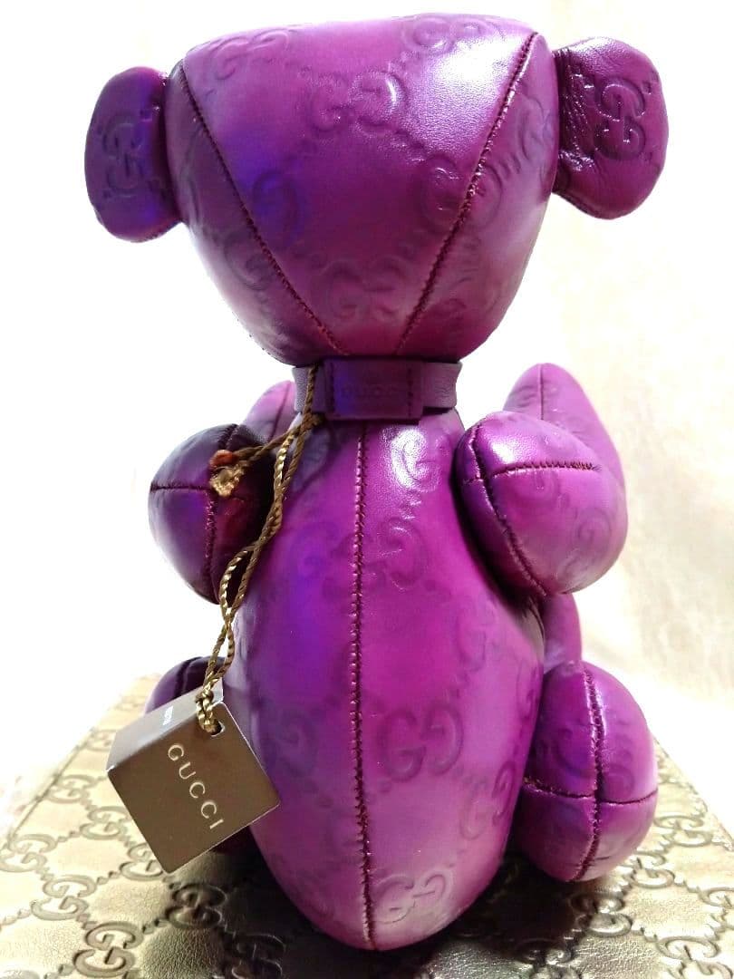 GUCCI　グッチGGシマ オール レザー　テディベア　ぬいぐるみ