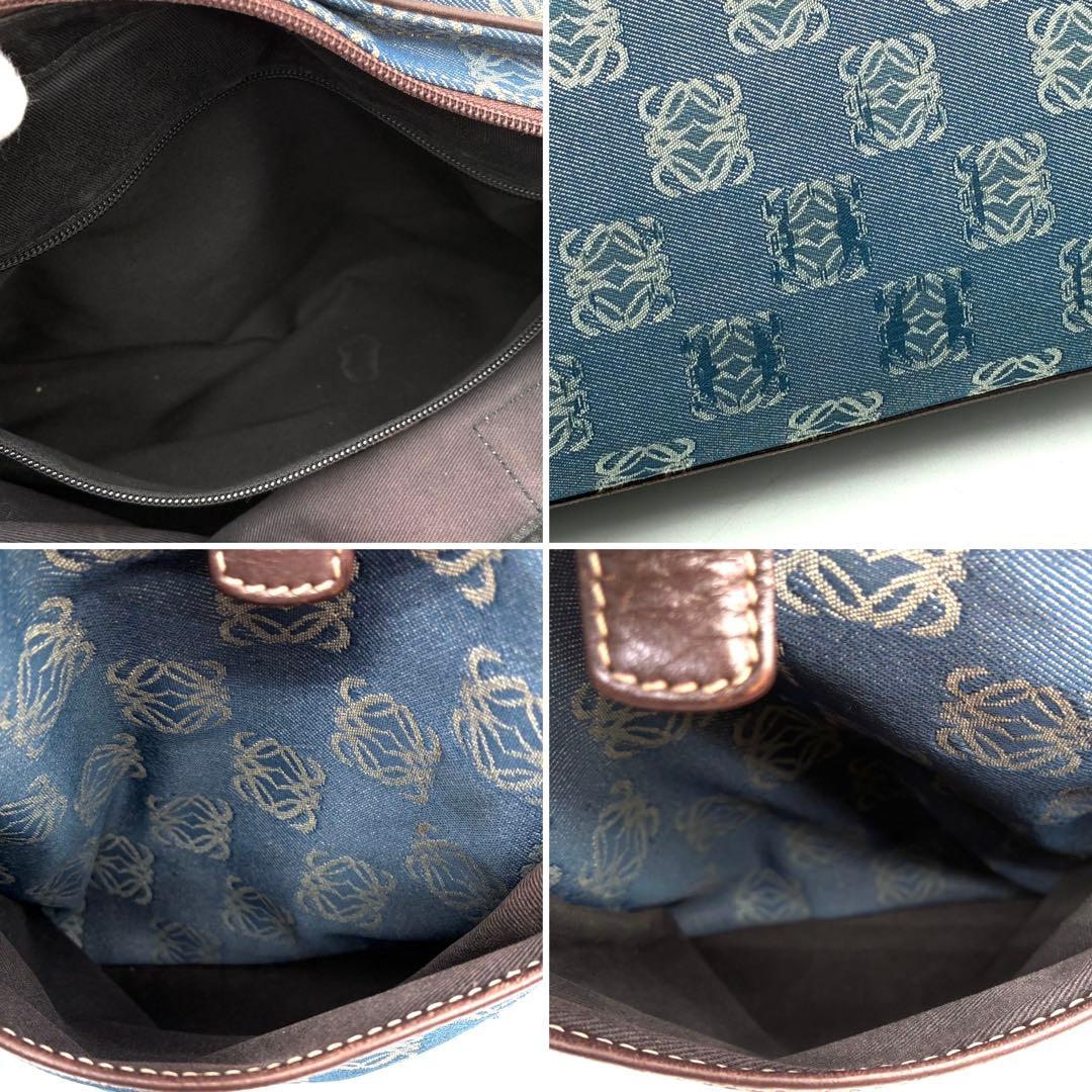 正規品 ロエベ ビジネスバッグ アナグラム A4 PC可 メンズ ネイビー