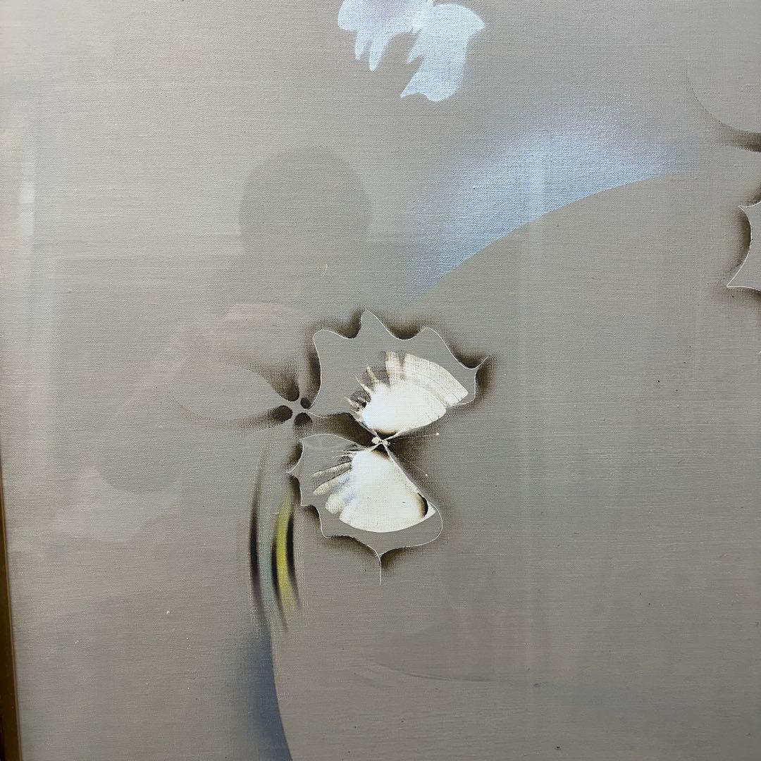 真作 小練武志 50号油彩「虹に舞う蝶」独自の幻想的な色彩描写