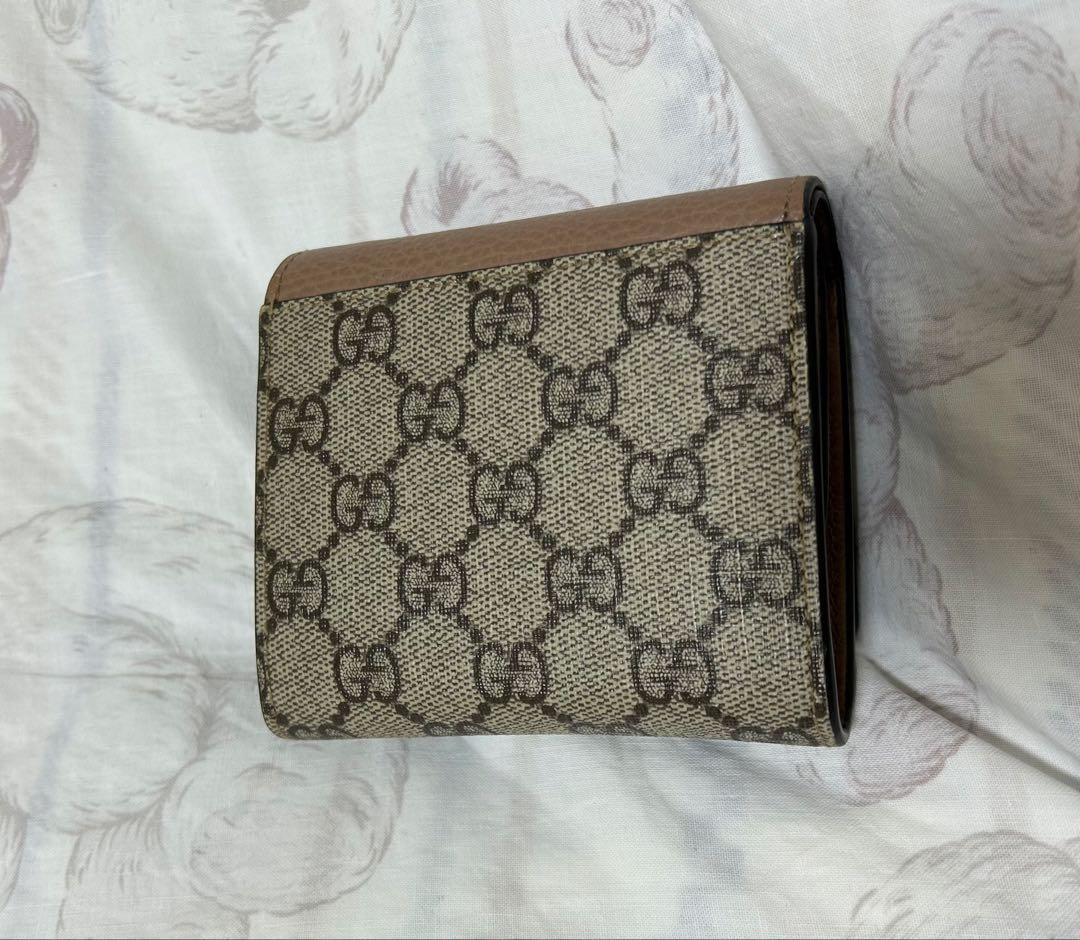 GUCCI GGモノグラム 二つ折り財布 ブラウン/ベージュ
