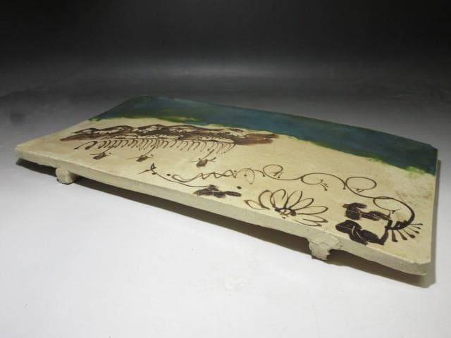 北大路魯山人 於里辺 まな板皿／黒田陶々庵 識／共箱 共布／貴重