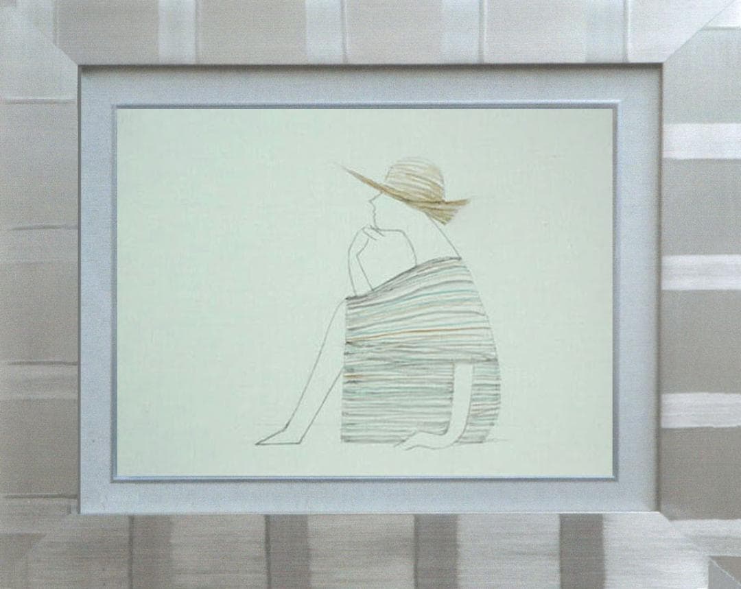 油絵 菅家令子 絵 絵画 インテリア 額付(銀) F4-071812 人物 女性