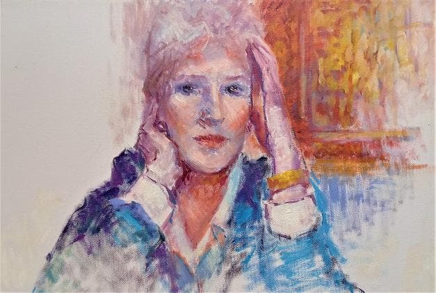 ジーン・ヘンリー Jean Henry「自画像」油彩 12号 大作