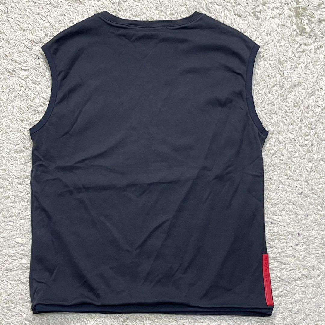 極美品　プラダスポーツ　ノースリーブ　Tシャツ　コットン100%　メッシュ　黒色