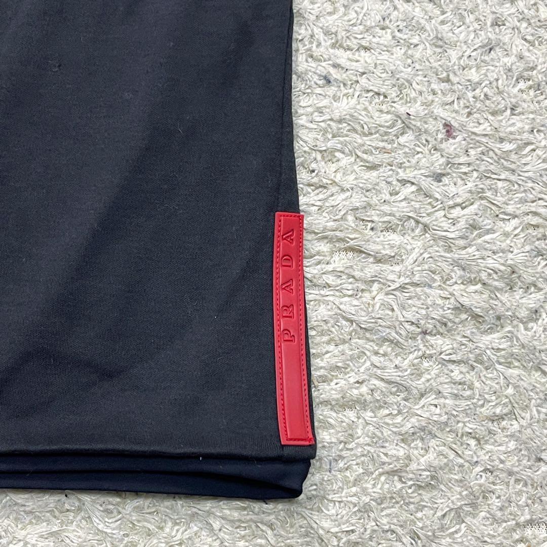 極美品　プラダスポーツ　ノースリーブ　Tシャツ　コットン100%　メッシュ　黒色