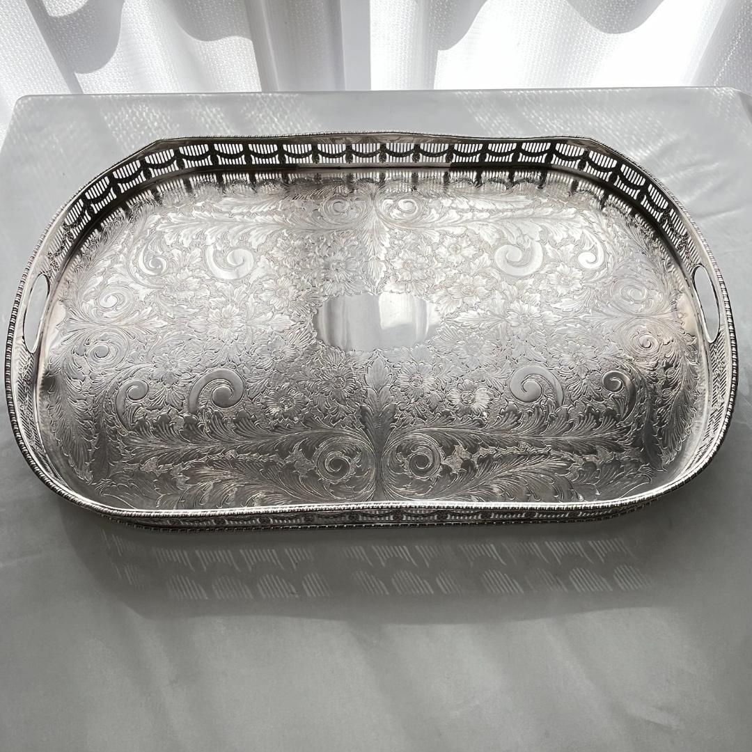 【Viners】 ギャラリートレー 56cm 【シルバープレート】 特大型