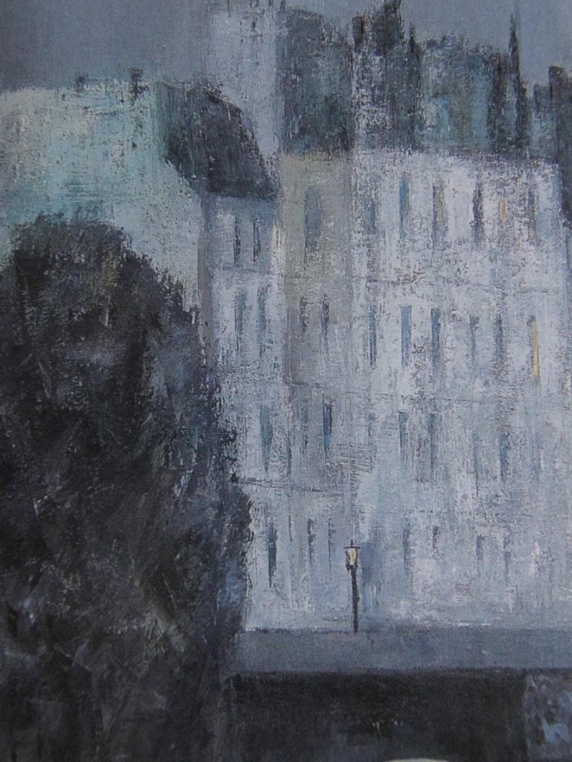 長濱伶子、【暮れゆくセーヌ】、希少な額装用画集より、新品額装付