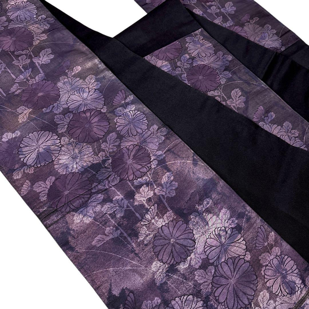 (あ862)アンティーク大振袖㊗️紫に金の幾何学模様 総刺繍✨️③点セット