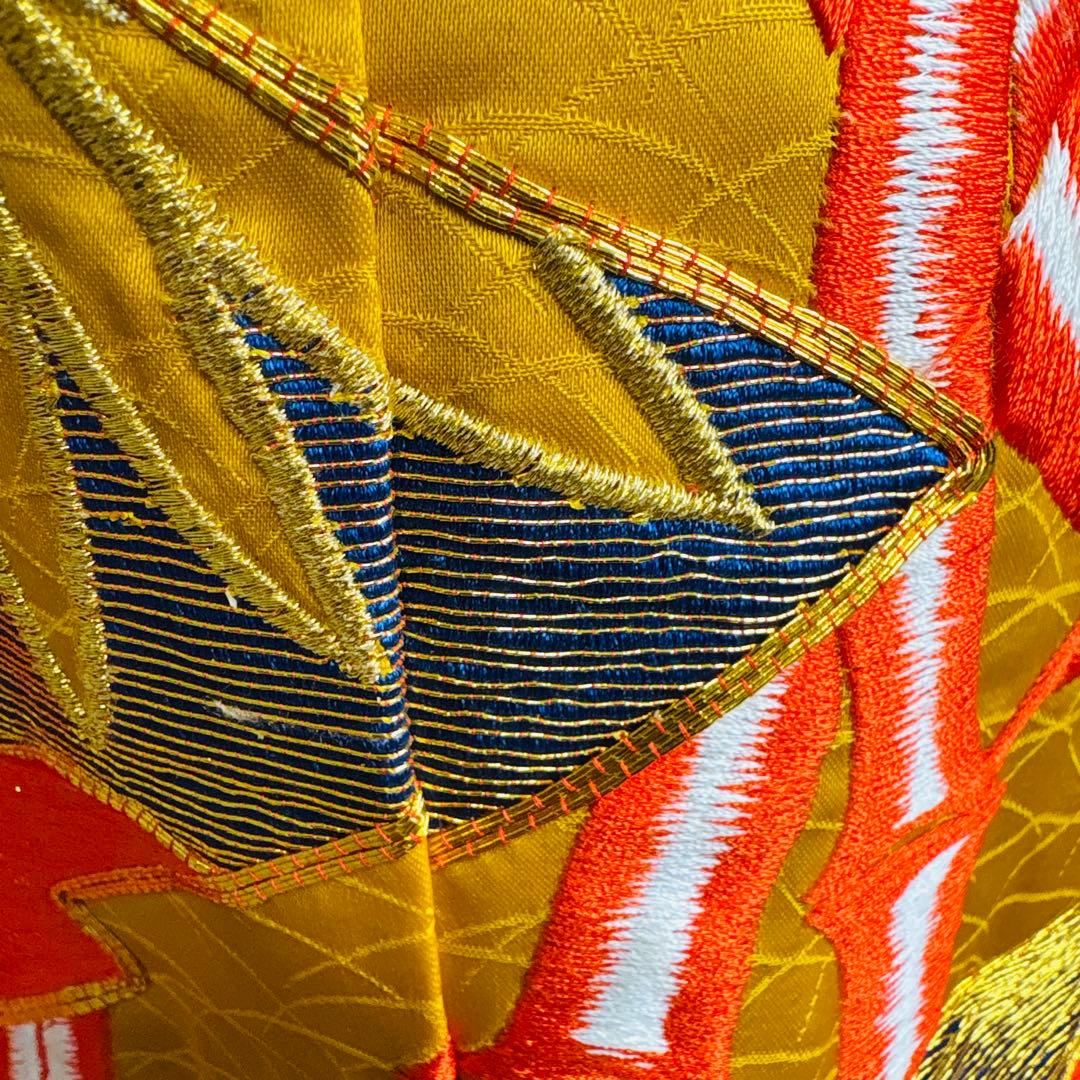 (あ862)アンティーク大振袖㊗️紫に金の幾何学模様 総刺繍✨️③点セット