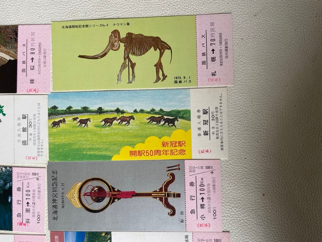 国鉄時代 北海道 観光記念 見本切符 急行券 入場券 国鉄バス 79枚 希少品