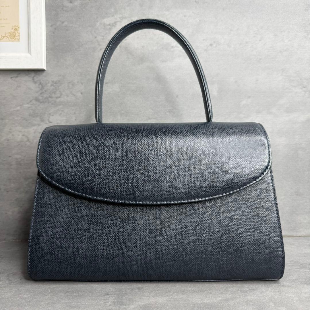 【極美品】土屋鞄 フォーマルバッグ フラップ クラシックハンド ダークネイビー