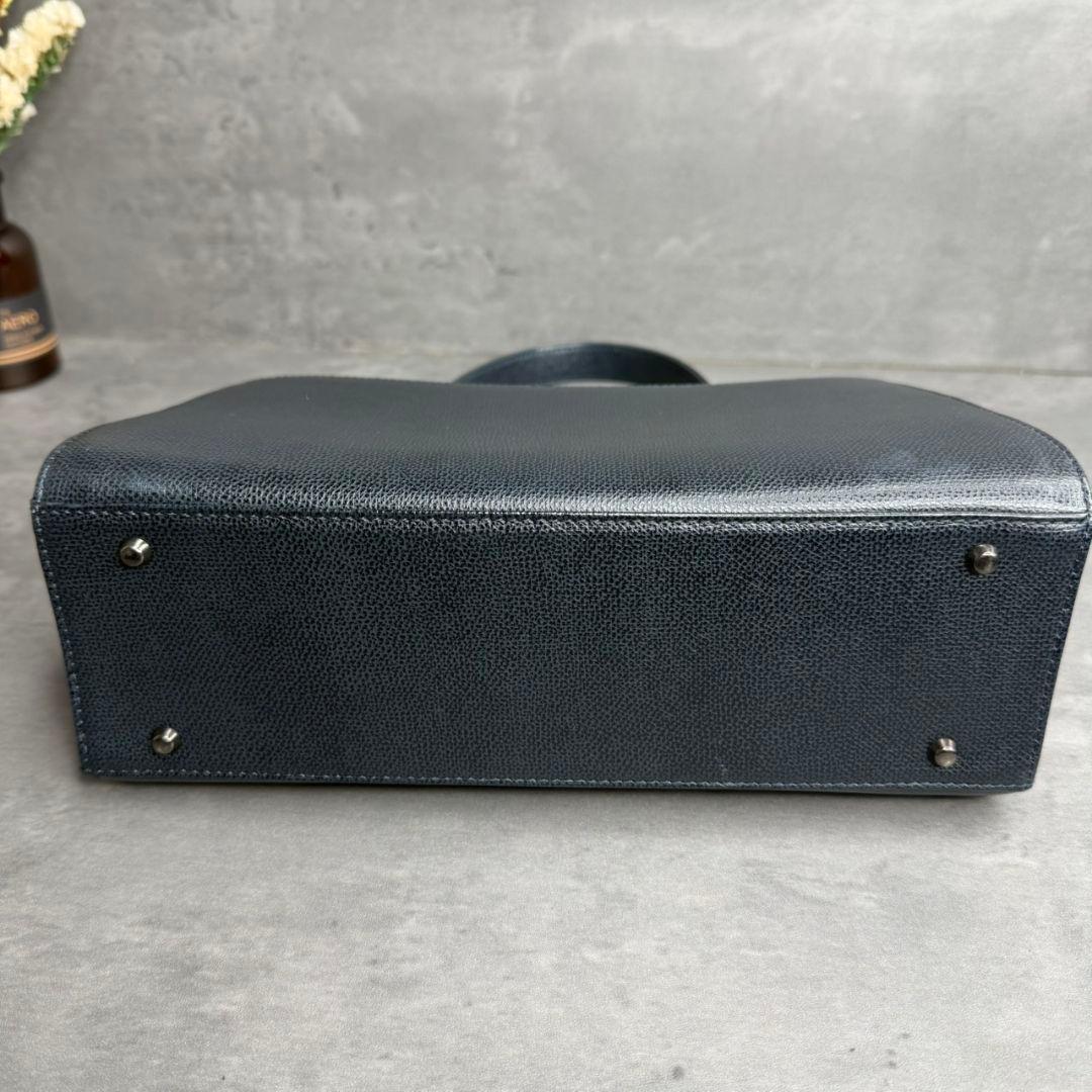 【極美品】土屋鞄 フォーマルバッグ フラップ クラシックハンド ダークネイビー