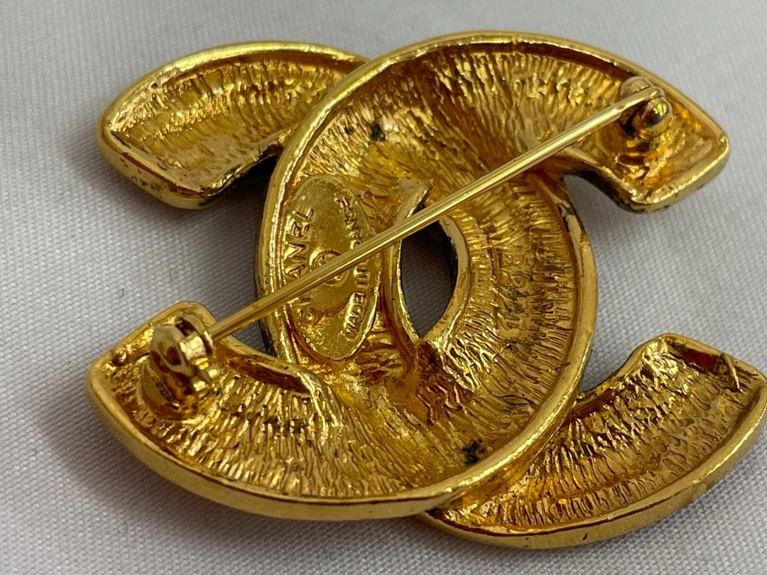 美品 CHANEL シャネル ココマークミニブローチ 15g ゴールド ブローチ