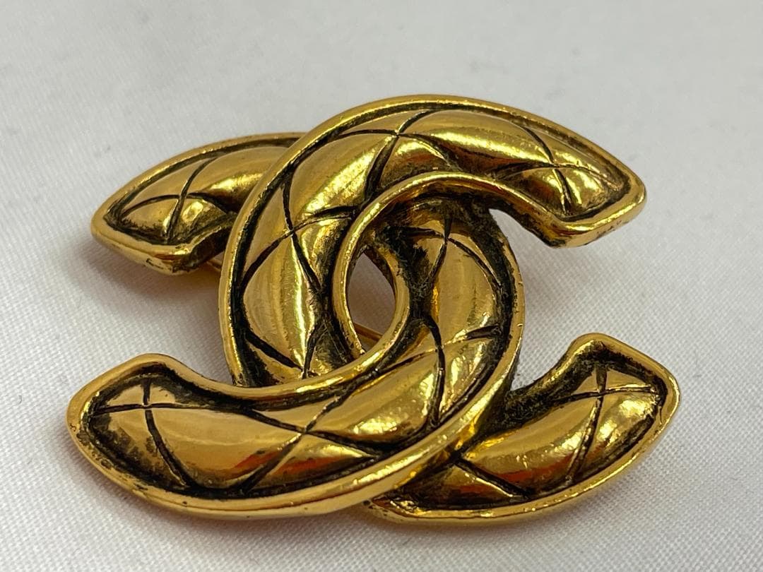 美品 CHANEL シャネル ココマークミニブローチ 15g ゴールド ブローチ
