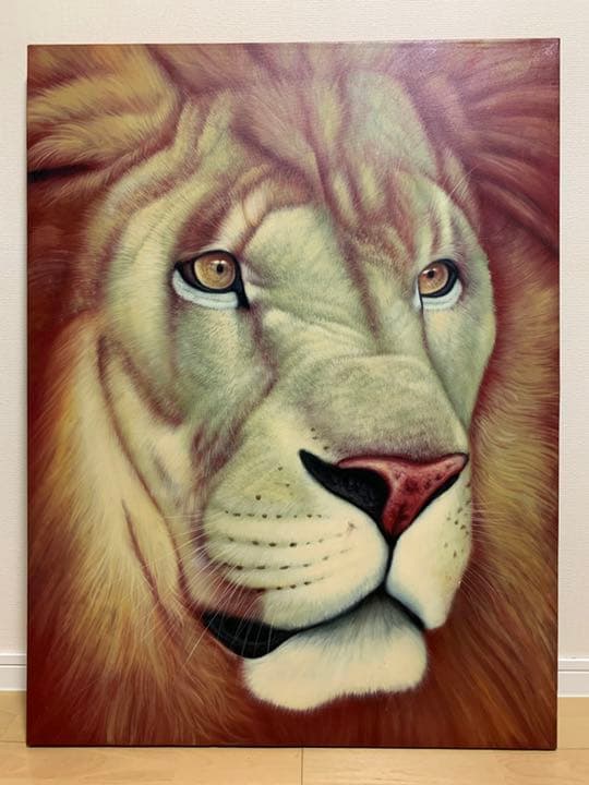 ライオン　動物　アニマル　油画　油絵