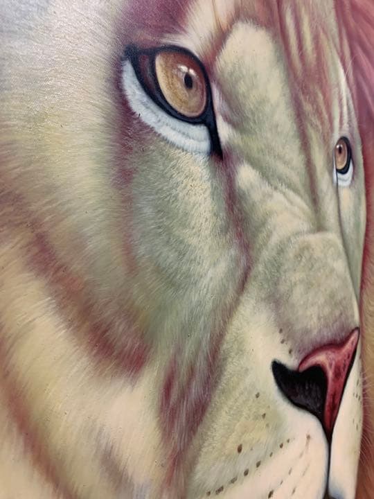 ライオン　動物　アニマル　油画　油絵