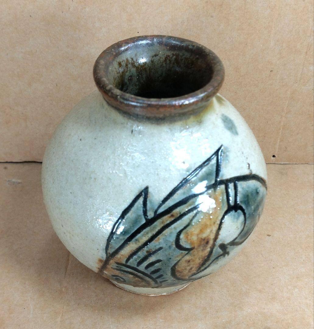 【本物保証】金城次郎 小壷(笑魚2匹) 共箱 壷屋焼 人間国宝 美品 やちむん