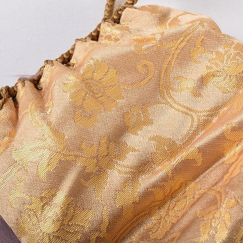 茶道具　鶴田純久作　青唐津　肩衝茶入　仕覆付　共箱　V　7902