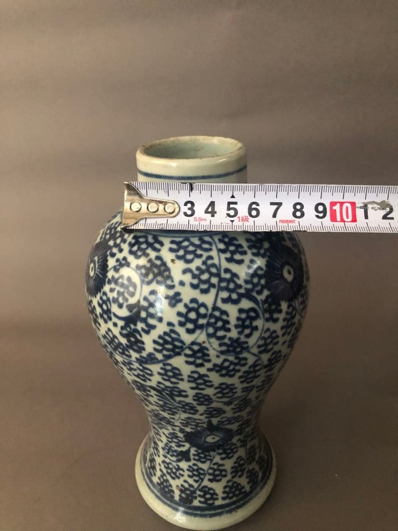 中国美術 清朝　花瓶青花 花文瓶 アンティーク 骨董　陶器