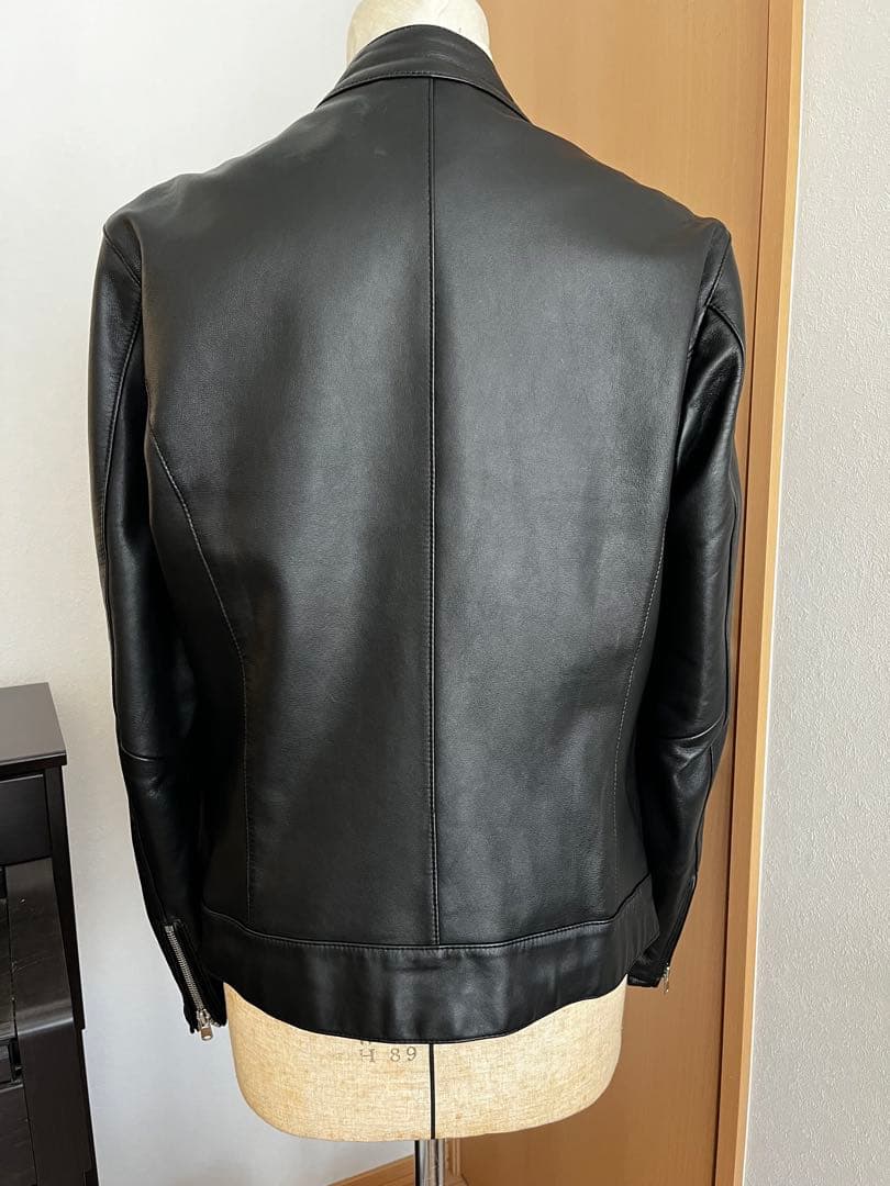 EDFICE シングルライダース　ジャケット　ラムレザー　 S