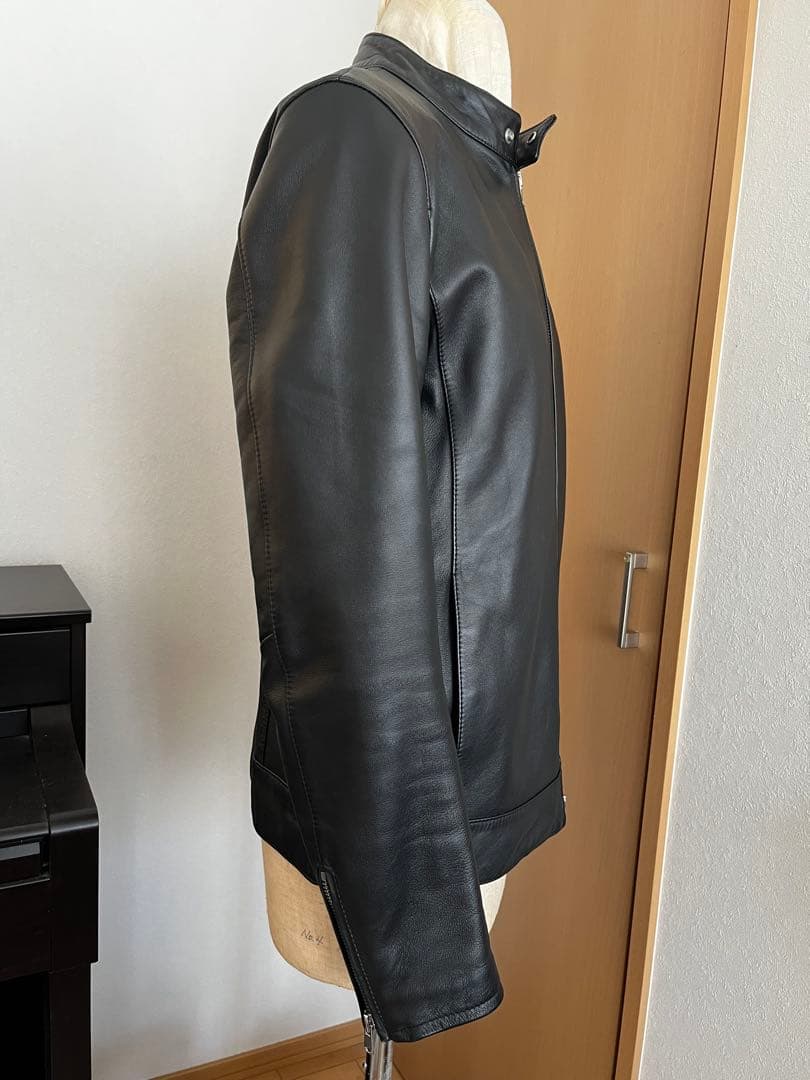 EDFICE シングルライダース　ジャケット　ラムレザー　 S