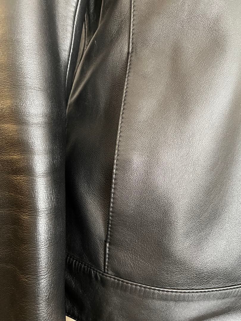 EDFICE シングルライダース　ジャケット　ラムレザー　 S