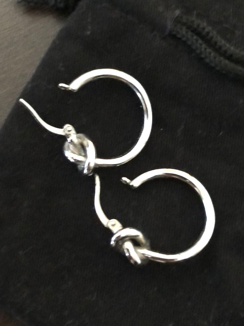 【CELINE】セリーヌ ノットスモールフープ ピアス♦︎シルバー