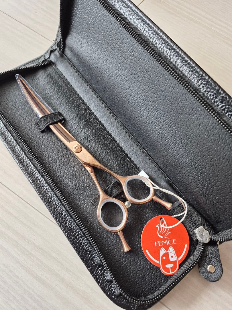 新品★7 in フェニーチェ カーブシザー★ギザ刄 トリミングシザー