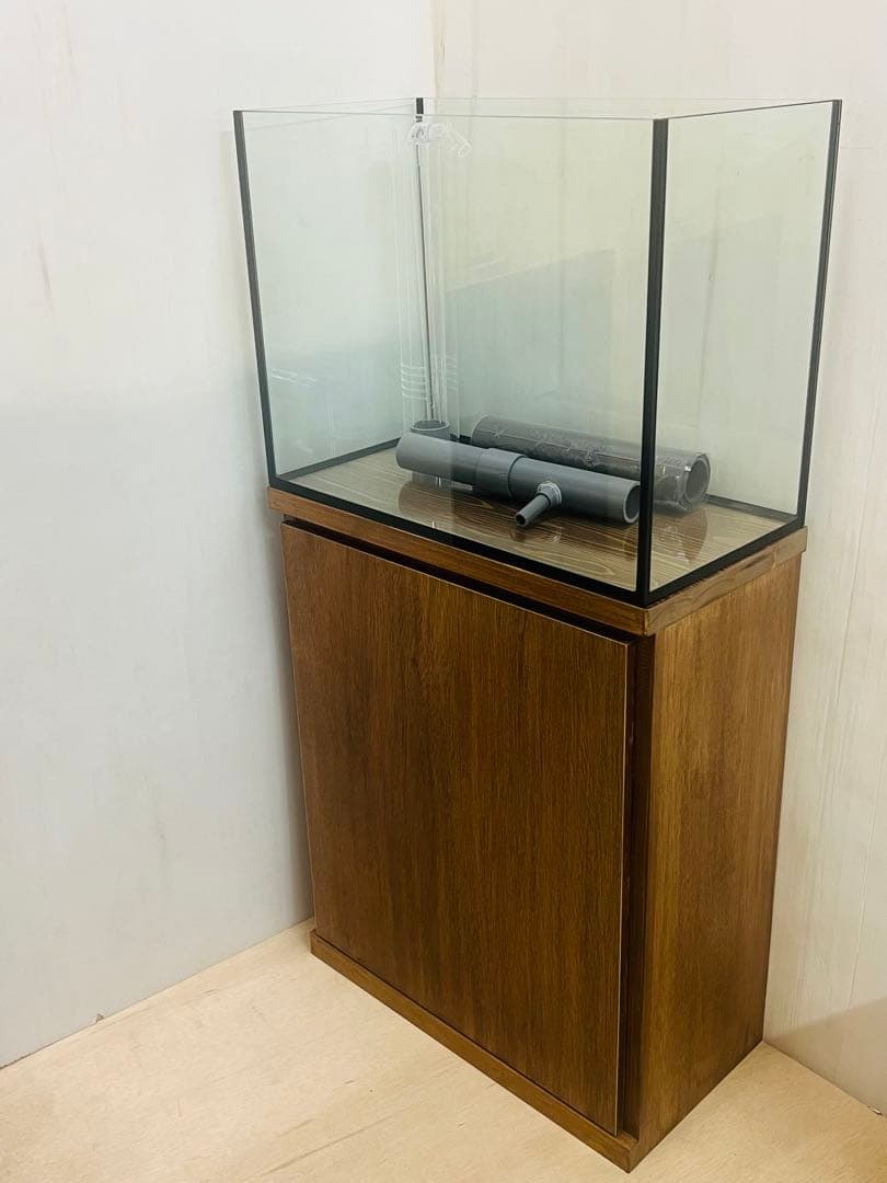 600×300×450オールガラスオーバーフロー水槽セット　ブラックシリコン