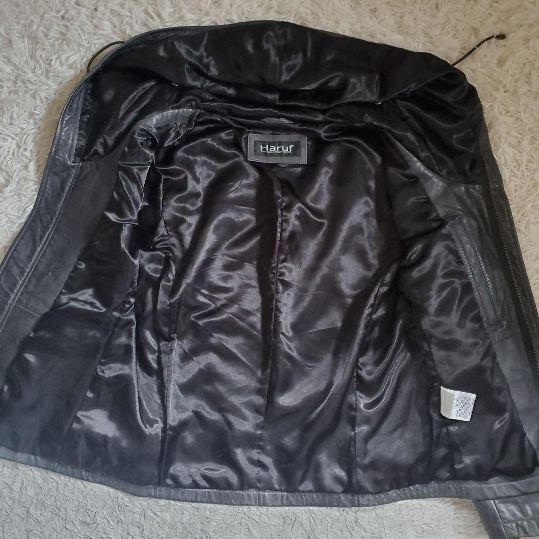 美品 Haruf ハルフ 2way ラムレザー ジャケット ライダース シングル