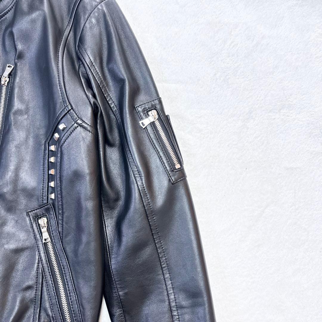 LOVELESS シングルライダース MA-1 羊革 スタッズ ブラック