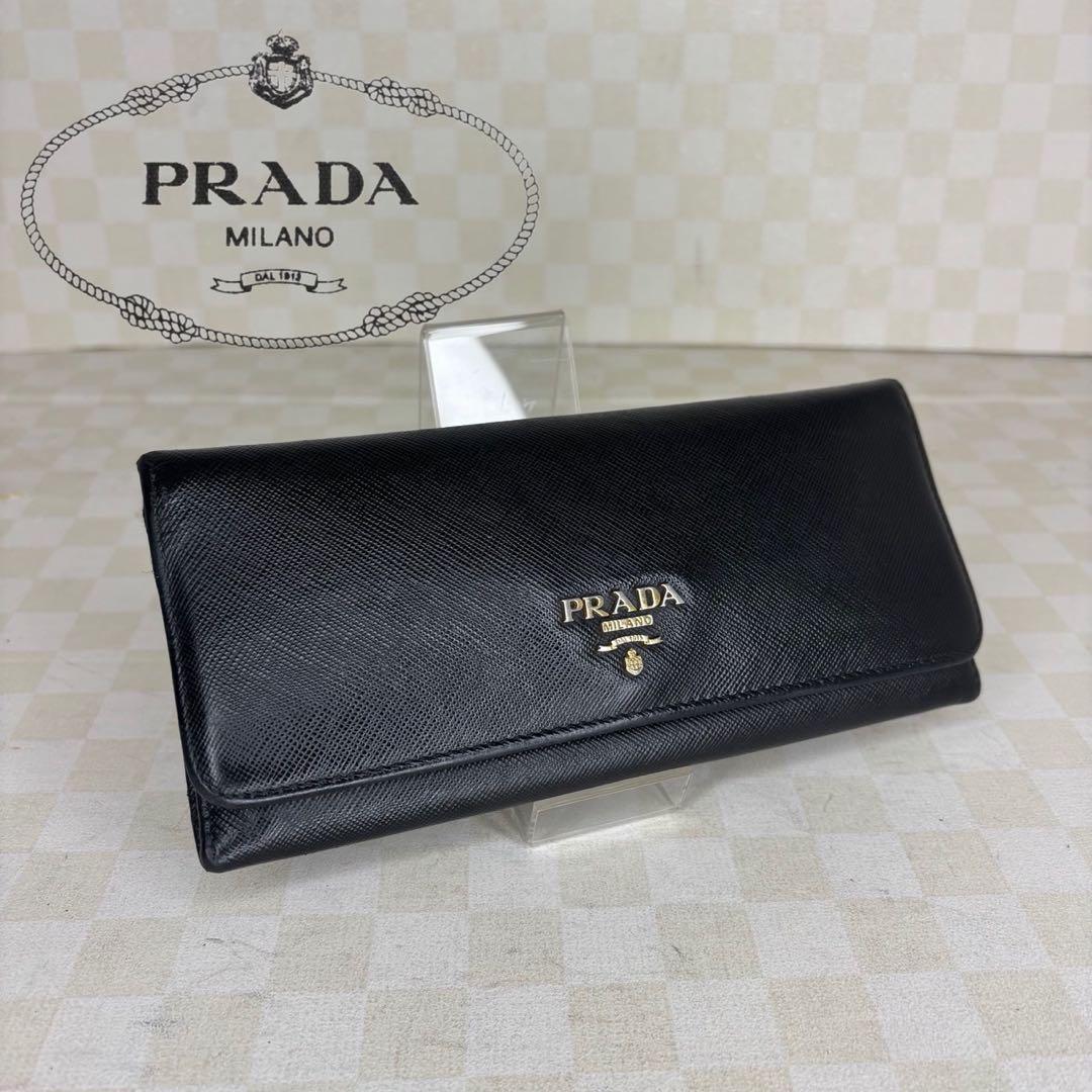 美品　PRADA プラダ　長財布　二つ折り　M55