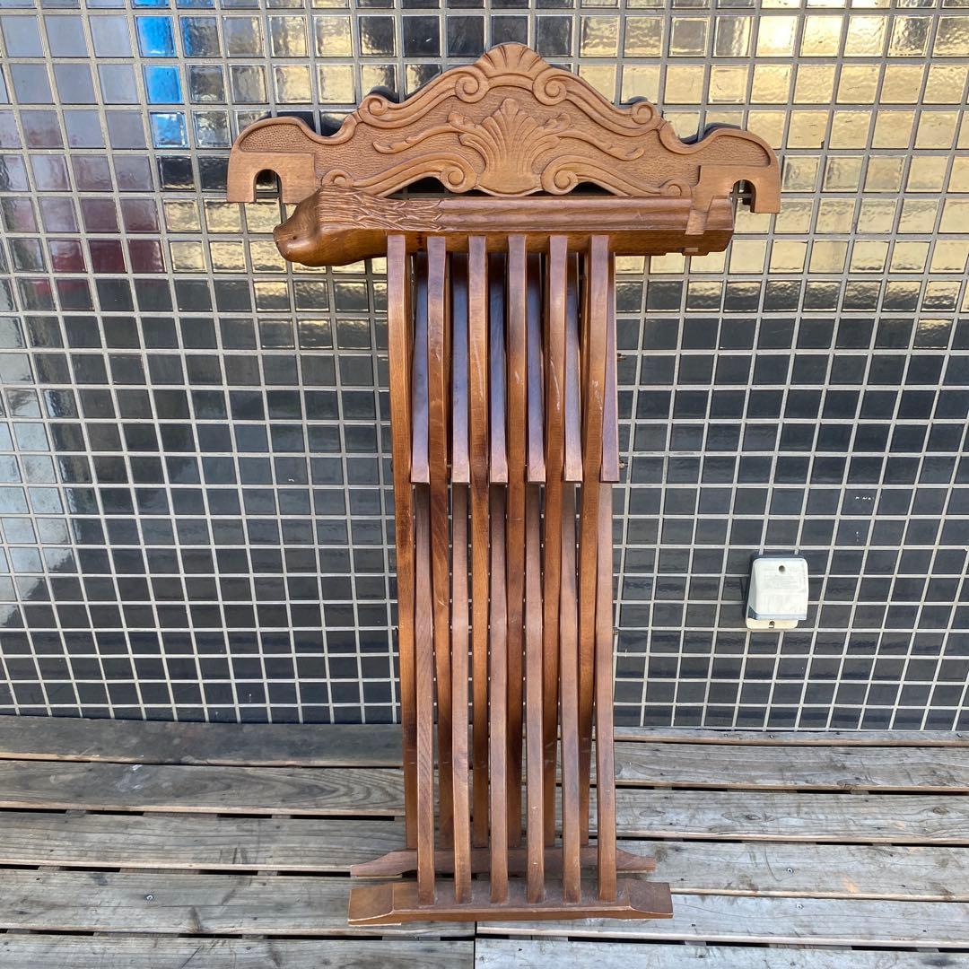 A.イタリア サボナローラチェア ヴィンテージ 折りたたみ 木彫り 家具