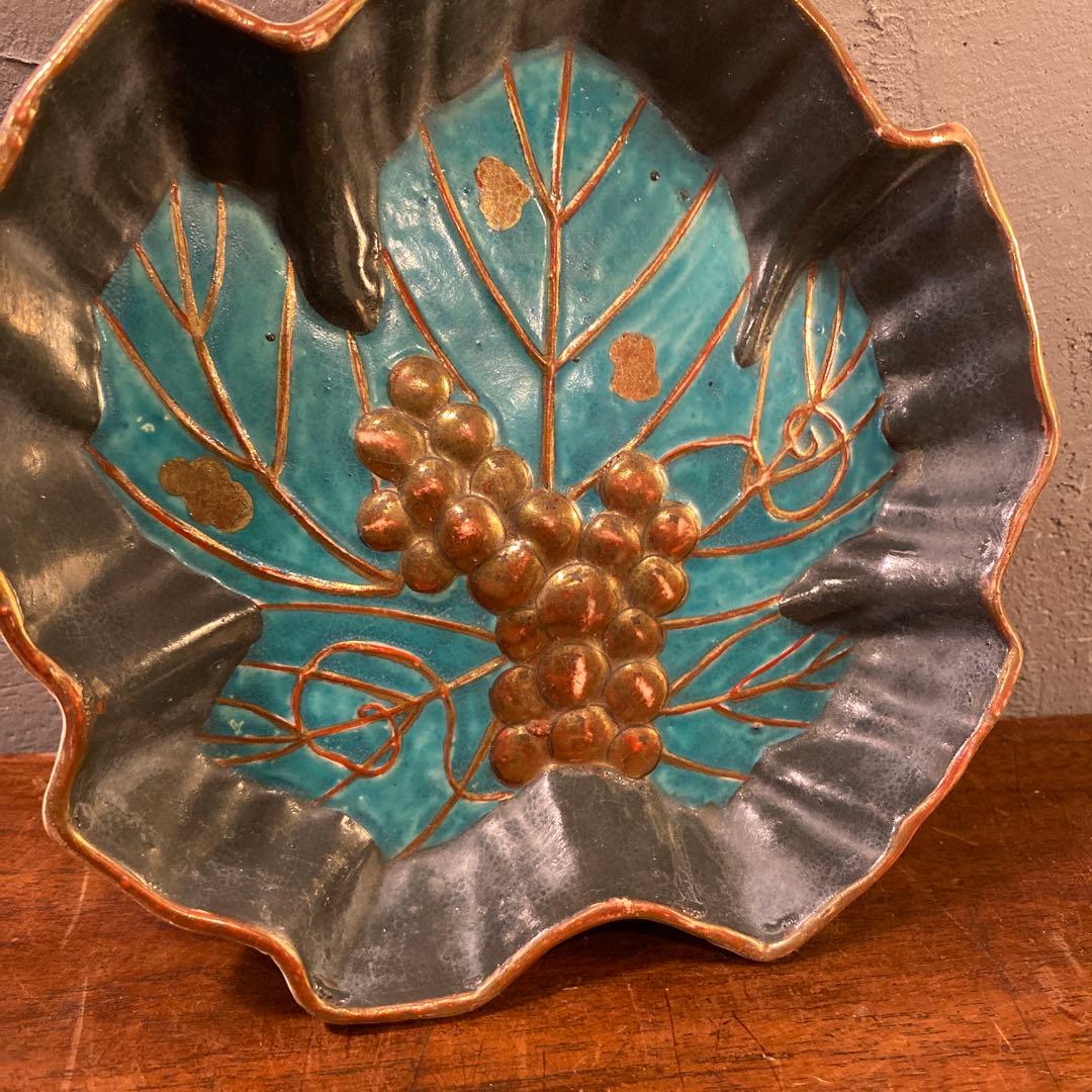 時代物 骨董品 九谷焼 リーフ型プレート 器 皿 稀少 コレクション