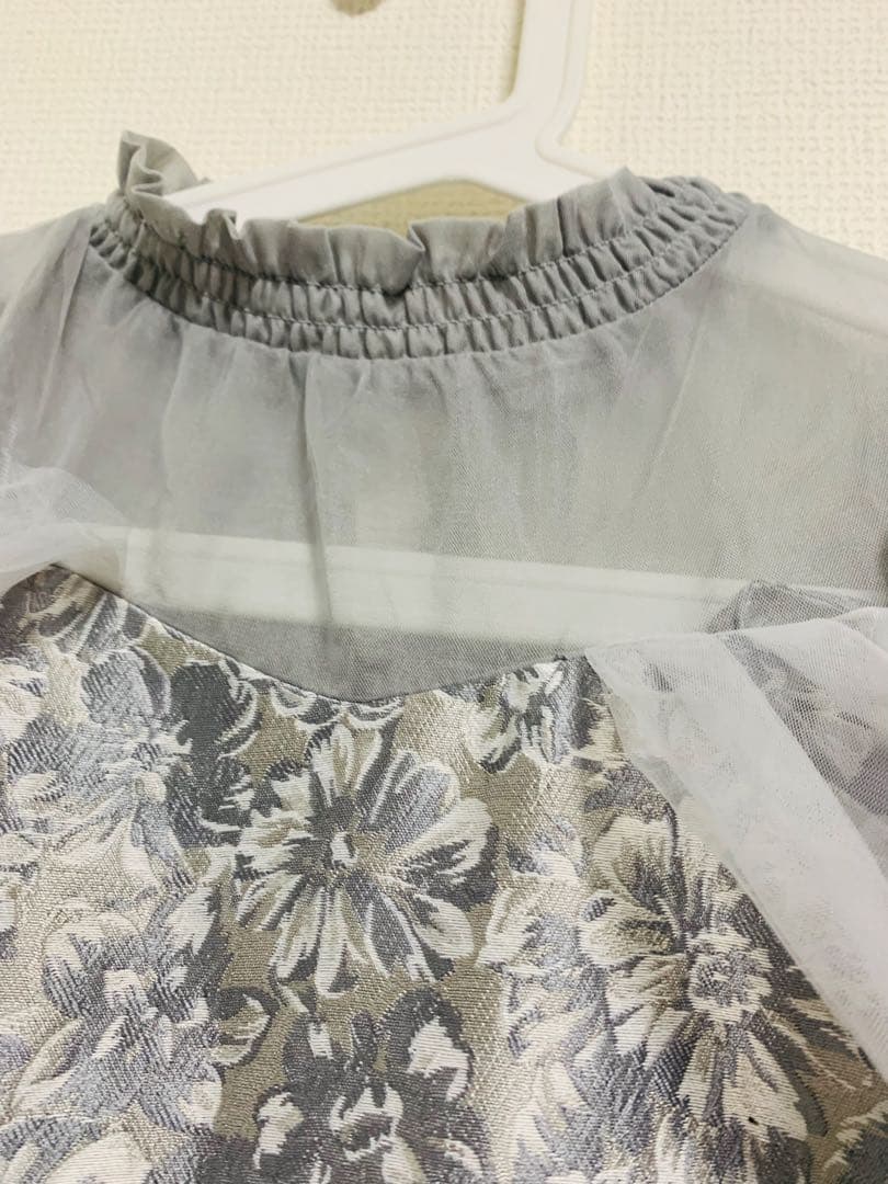 dazzlin シアーベールジャガードワンピース オケージョンドレス グレー M