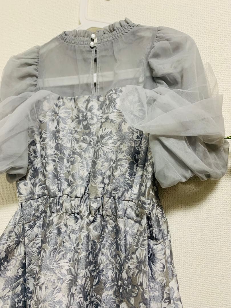 dazzlin シアーベールジャガードワンピース オケージョンドレス グレー M