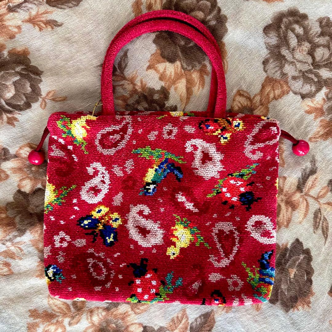 【旗艦店限定】FEILERフェイラー ハイジペイズリー 手付き巾着 ワインレッド