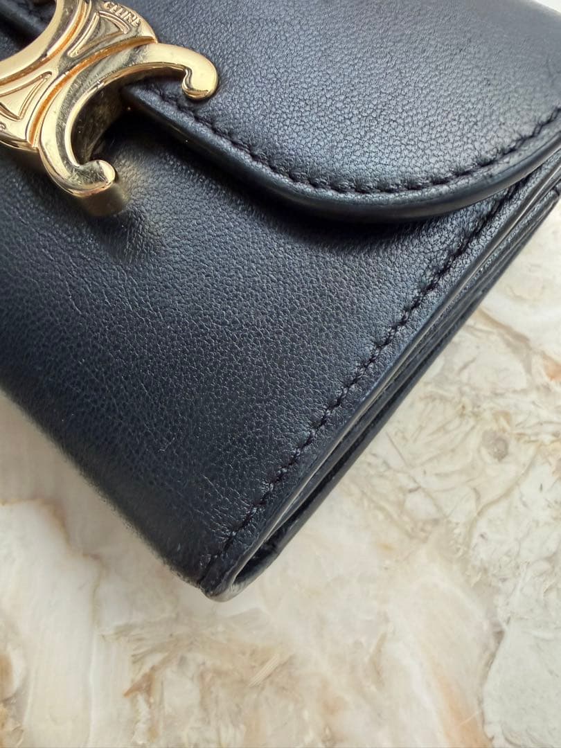 翌日配送★【Celine 】セリーヌ　トリオンフ　ウォレット ブラック