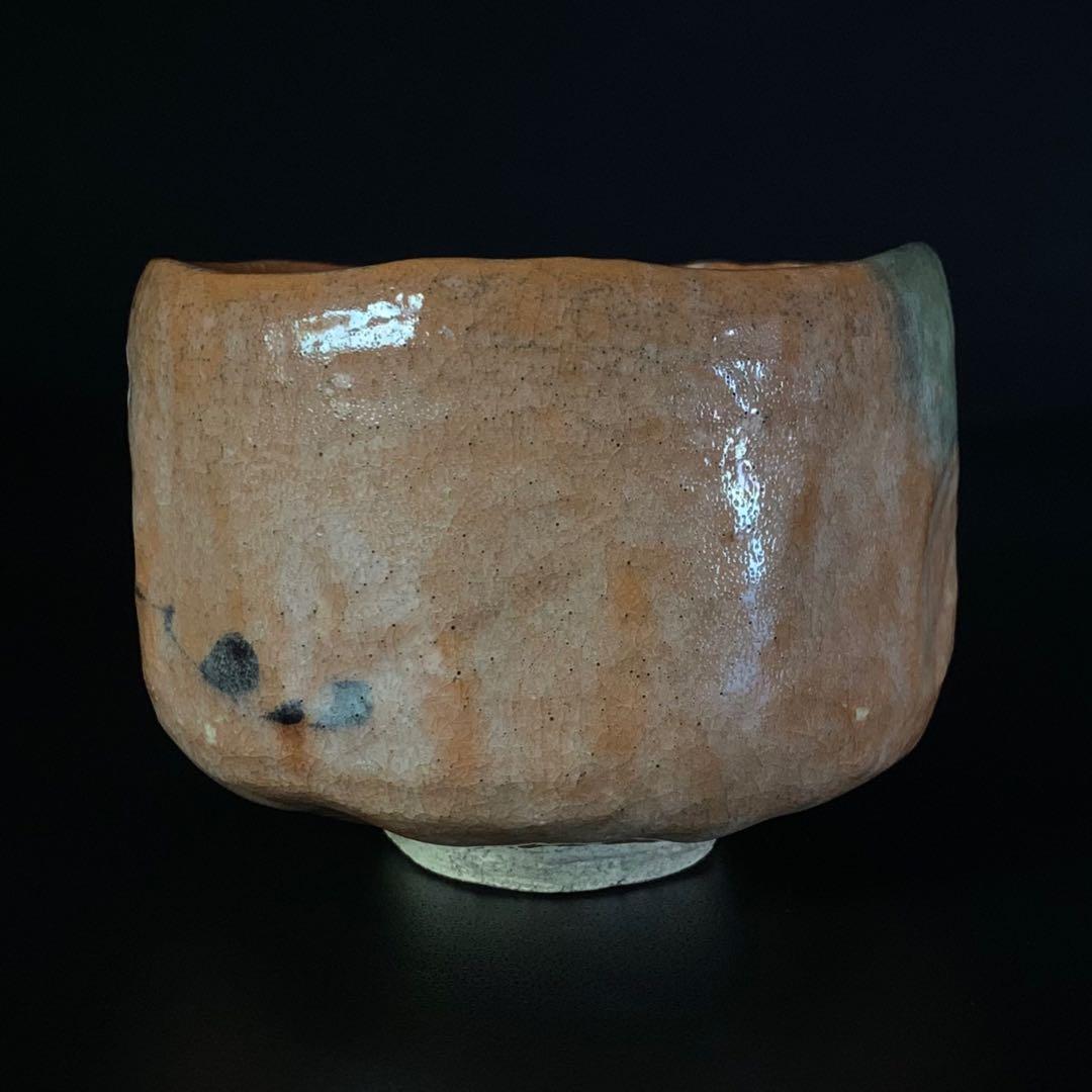 【十一代 楽吉左衛門（慶入）造】松鶴ノ画 赤茶碗 共箱