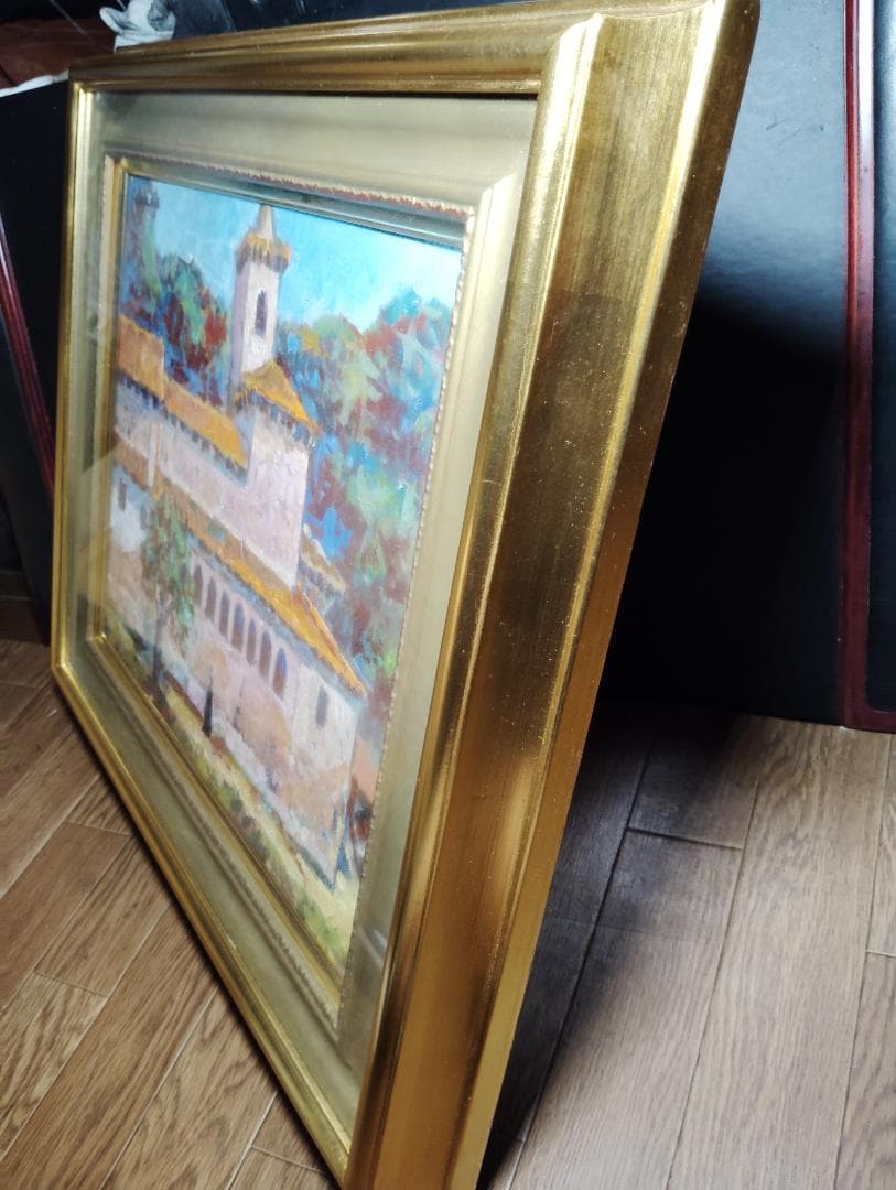 本日大特価‼️美品絵画油絵 人気画家青山誠一風景画北スペインロマネスクの僧院